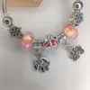 Pan Family Classic Style Hot Peaceful Elephant Crown Stainless Steel Adjustable DIY Handmade Beaded Bracelet