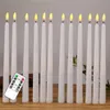 Confezione da 12 candele coniche a LED senza fiamma a distanza, bianco caldo, realistiche in plastica, lunghe 11 pollici, avorio, alimentate a batteria 220606263V