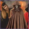 Women's Cape Hoodie Cape för män Hooded Cloak för Cosplay Costume Halloween Costume For Men Women For Nightclub Stage Shuo2SG L230914