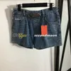 Designer Metal Letter Jeans Women Vintage Denim Pants Half Zipper Denim Shorts Casual Style Jeans