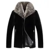 Men's Fur Fausse fourrure hommes en cuir fausse vraie fourrure manteau mouton peau de mouton chaud hiver Veste hommes vêtements 2023 col de raton laveur vestes Veste XJL-6018 MY1713L230914