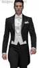 Costumes pour hommes Blazers Tuxedos de mariage Double boutonnage revers de pointe mariage marié tailcoat hommes costumes bal dîner homme blazer vestetievestpants a L230914