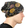 Berets Autumn Winter Beanie Hat Thin Knitted Japanese Asian Flowers And Koi Beanies Warm Bonnet Unisex Multifunction Hedging Cap