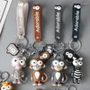 Porte-clés Porte-clés Original Mignon Cartable Poupée Pendentif Tigre Lion Singe Girafe Zèbre Vache Accessoires Porte-clés Chaveiro Llavero Lanyard x0914