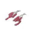 Boucles d'oreilles créoles japonaises et coréennes, niche fraîche à la mode, perles de cristal en verre transparent, pompons dynamiques, aiguille en argent 925