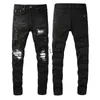 Erkekler Kot Mens Tasarımcı Kot Part Yıldız Yüksek Elastics Sıkıntılı Yırtıcı Yırtık İnce Fit Motosiklet Biker Denim Erkekler Moda Siyah Pantolon 2022 Yüksek Q237R X0914