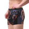 Cuecas masculinas boxer sexy roupa interior macio longo boxershorts bonito dachshund cães calcinha masculina