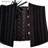 Mulheres Shapers Corset 24 Full Steel Bone Cintura Cincher / Trainer Satin Corset Cintura Treinamento Espartilhos Underbust Plus Size Corset Modeling Strap XS-6XL L230914