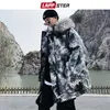 Jaqueta masculina de pele falsa LAPPSTER Camo de inverno grosso masculino streetwear com capuz parka casaco de pele homem harajuku japonês preto jaqueta puffer plus size 201127l230914