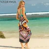 Maillots de bain pour femmes Robe de plage Imprimé Animal Print Wrap Slip Tunique Été Femmes Cover Up Bikini Robes Serviette Dos Nu 230914