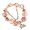 Brin de Collection or Rose, bijoux en verre doux, perles de bricolage, Bracelet Original pour fille, nœud papillon, fleur, accessoires de mode, cadeau