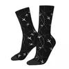 Men's Socks Night Flight Routes Airplane Airport Sign Sports 3D Print Boy Girls Mid-calf Sock