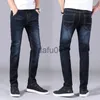 Jeans masculinos outono inverno homens jeans negócios casual estiramento magro jeans luz azul preto calças masculinas marca calças plus size 28-402750 x0914 x0911