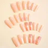 False Nails Halloween Nude Fake With Glitter Setting Natural Unbreakable Nail Simple Wear For Girl Dress Matching