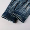 Calças de brim estiramento calças buraco fino ajuste masculino pintado hip hop rasgado calças jeans magros dos homens calças casuais tamanho grande 28-40 eua tamanho 6907