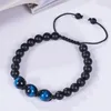 12MM Amethyst Bracelet Adjustable Beads Natural Stone Tiger Eye Black Frosted Bracelets for Men Women Fashion Jewelry