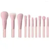 Pinceles de maquillaje 10 unids/set cepillo miel melocotón rosa medio azúcar niebla cara súper suave piel herramienta de belleza mini conjunto cosmético