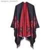 Women's Cape Women's Winter Poncho Geometric Print Vintage Blanket Synthetic wool Shawl Cape Cashmere Wrap Scarf Long Sleeve Open Cardigans L230914