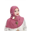 Ubranie etniczne damskie turban do włosów hidżab szpilki szalik marszczenie hidżabs jersey welon muzułmańska kobieta podczołowy islamskie produkty Ramadan