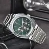 Top Mens 여성 조직 1853 시계 디자이너 고급 쿼츠 운동 시계 하이 품질의 장미 금 크기 42mm 스테인레스 스틸 스트랩 사파이어 남성 Prx 손목 시계