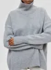 Suéteres para mujer Suéter de cuello alto para mujer Otoño Invierno Sólido Elegante Grueso Cálido Manga larga Jerseys de punto Señoras Casual Puentes básicos Tops 230912