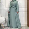 Vêtements ethniques 2 pièces Femmes Ouvert Abaya Kaftan Dubaï Turquie Musulman Ensemble Islam Robe Robe Africaine Kimono Maroc Caftan Mode 2023