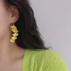 Kolczyki nurkowane ręcznie robiono biżuterię do uszu gałąź ginkgo żółty bręgarski hak literacki literacki letnie kobiety etniczne 0345