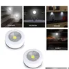 Gece Işıkları Cob Led Duvar Lambası 3W Dolap Kablosuz Işık Touch Touch Dokunlu Dolap Dolap Acil Durum Teslimat Lighti Dhxom