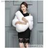 Cape Cape 2022NEW Haining Fur Fur Women Shawl Cape Cloak Cheongsam White Wedding Dress Mink Fox Fur Mink Coat Dbyk L230914