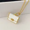 CE New Triumphal Arch Series White Bag Drop Glaze Necklace Fashion Simple and Magnificent Style