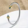 Designer DY bracelet Luxury Top cable twist opening 5MM bracelet Accessories high-end jewelry High quality fashion romantic Valentine's Day gift