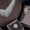 Ensemble collier et boucles d'oreilles MYJ, bijoux de mariage ingénieux de dubaï, de haute qualité, en Zircon plaqué platine fait à la main