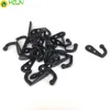 30PCS Black Metal small hooks Decorative wall cabinet hooks Door hanger for clothes hat Key Bag with Screws272W
