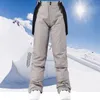 Pantalon de ski kaki pour le ski en hiver, planche simple en plein air, double pour garder au chaud et à bretelles épaisses.