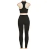 Women's Two Piece Pants 2 Sets Womens Outfits Summer 2023 Black Sexy Set For Women Matching Tracksuit Jogging Ensemble Femme