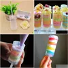 Cupcake Push Up Pop Cake Contenitore di plastica trasparente per alimenti Coperchio per la decorazione del partito Utensile da cucina di forma rotonda Dh4744 Drop Delive Dhcbt