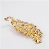 Pins Brooches Fashion Rhinestone Peacock Bird Women Beauty Animal S Party Office Brooch Gifts Drop Delivery Jewelry Dhqrx