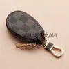 Porte-clés Clés de voiture Sac Porte-clés Anneaux Brown Flower Plaid PU Cuir Gold Metal Keyrings Titulaire Pendentif Charms Fashion Design Pochettes Bijoux Cadeaux x0914