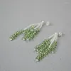 Boucles d'oreilles créoles japonaises et coréennes, niche fraîche à la mode, perles de cristal en verre transparent, pompons dynamiques, aiguille en argent 925