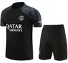 2023 Paris Tracksuit Colete Sportswear Homens Treinamento Terno de Manga Curta Futebol 23 24 25 Paris Futebol Jersey Kit Uniforme Chandal Adulto Suéter