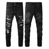 Erkekler Kot Mens Tasarımcı Kot Part Yıldız Yüksek Elastics Sıkıntılı Yırtıcı Yırtık İnce Fit Motosiklet Biker Denim Erkekler Moda Siyah Pantolon 2022 Yüksek Q237R X0914