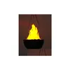 Annan scenbelysning Fake Fire Flame Light Hanging Bowl Style Led Electric Brazier Lamp för julfestdekorationer med realistiska DHFWD