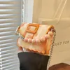 Evening Bags Cute Mini For Women Fashionable Party Candy Color Pearl Handbag Leather Small Square Purse Summer Chain Shoulder Bag Ladies