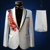 Peacock Sequin Men Suits Royal Blue Costume Homme Tuxedos For Wedding Groom Bridegroom 2 PCS Prom Slim Fit Blazers Jacket Pant Men211w