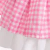 Clothing Sets 2023 Live Action Movie Pink Plaid Print Ken Barbi Slip Dress for Girls Carnival Cosplay Margot Robbie Party Performance 230914