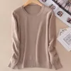 Women's Sweaters 2023 European Sweater High Quality Pure Color Autumn Spring Fashion Outwear Pullovers Knitted Lady Cashmere