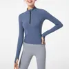 LU-1335 Женская одежда для йоги на молнии Спортивная одежда для бега и фитнеса Футболка для похудения Рубашка с длинным рукавом Женская куртка