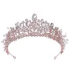 Luksusowe nowoczesne kryształy kryształów kryształów kryształów królewska królewska królowa wielkie korony księżniczki kryształ barokowy tiary urodzinowe f210b