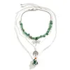 Collier avec pendentif libellule, arbre et pierre pour femmes, ras du cou en perles, tendance, bijoux à la mode, accessoires de cou, 2023