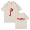 Trapstar Tshirt Designer Mens T Shirts Tide Printed Tee Men Women Round Neck Kort ärm Tshirt Casual Loose Fashion High Street Hip Hop Treetwear Tees Överdiman Tops